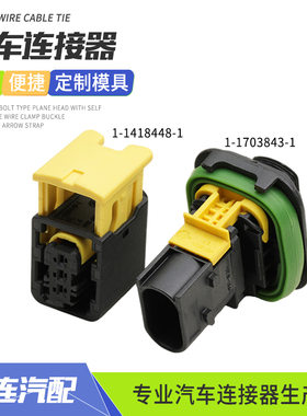 新能源1-1703843-1汽车防水连接器1-1418448-1传感器接插件配端子