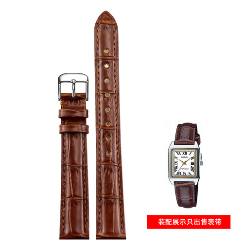 适配卡西欧CASIO手表带女小方块复古LTP-V007 V009 1234L真皮表带