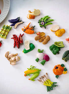 4个包邮创意3D立体仿真绿色蔬菜磁性树脂冰箱贴厨房装饰吸铁石