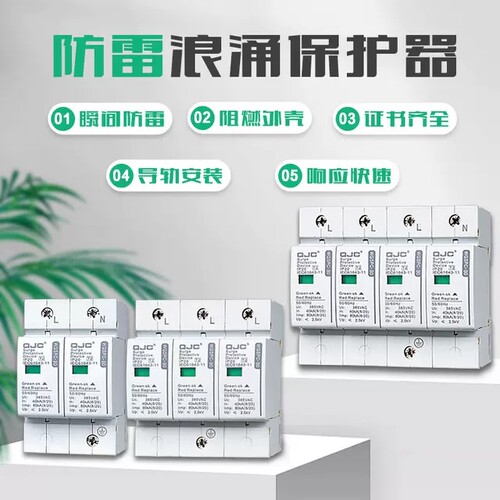 浪涌保护器单相光伏2P3P家用电源防雷器三相4P避雷电涌模块