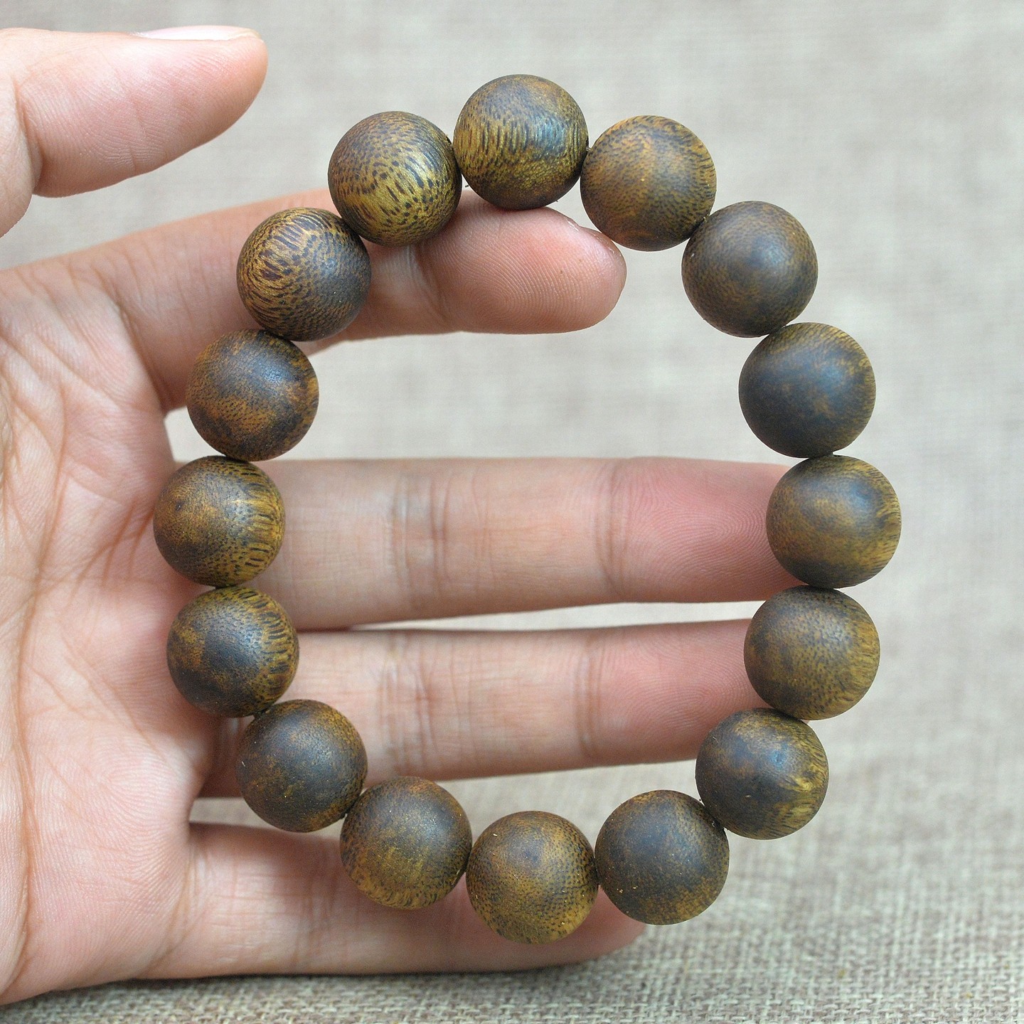 正华海南天然奇楠沉香淳化老料14MM手串文玩海南沉香14A-1213