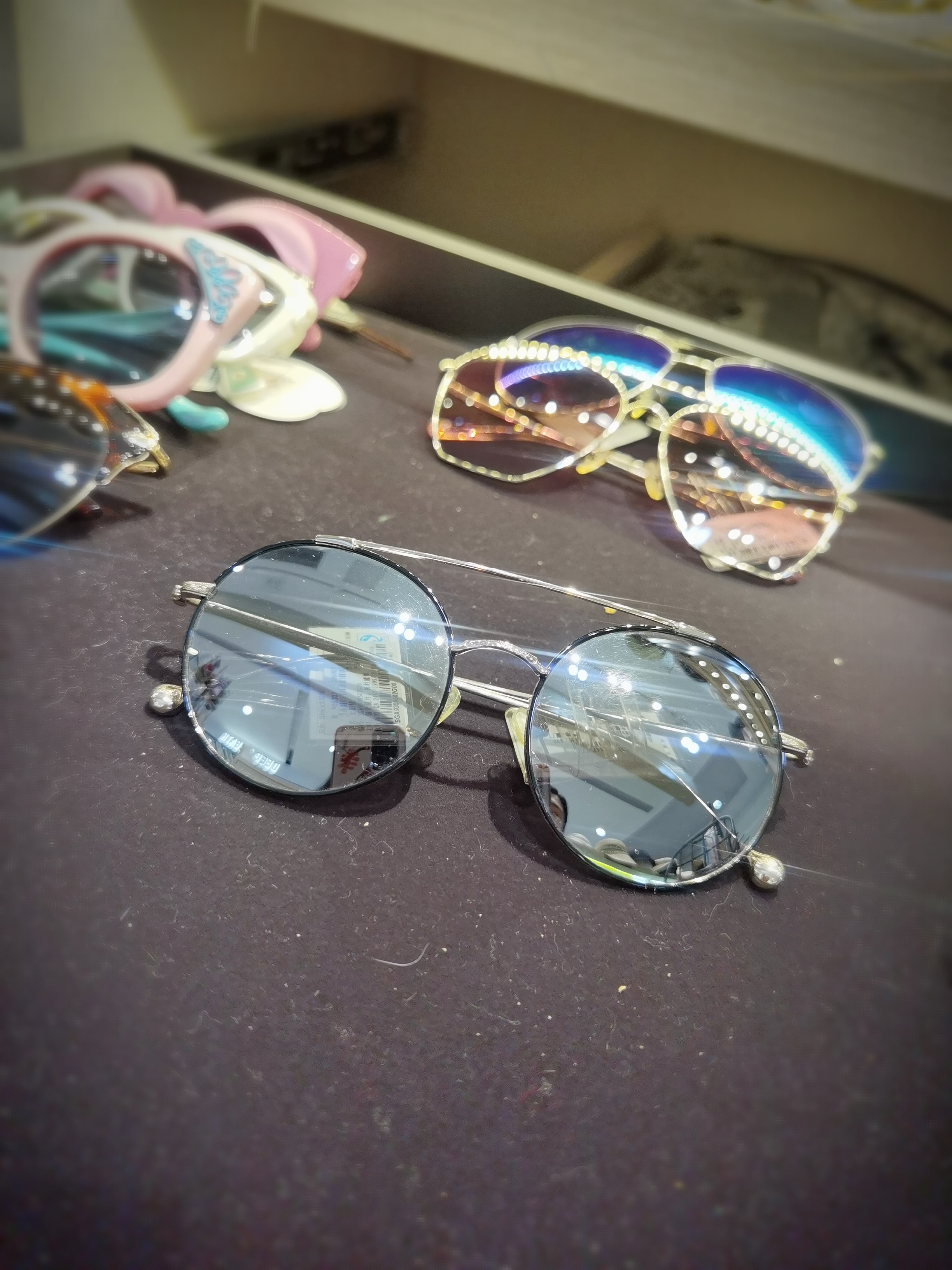 she's专柜正品国内代购潮酷圆形复古偏光遮阳太阳镜