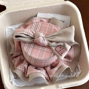 草莓格纹蛋糕蝴蝶结小礼帽发夹甜美少女小女孩新款发式头饰饰品女