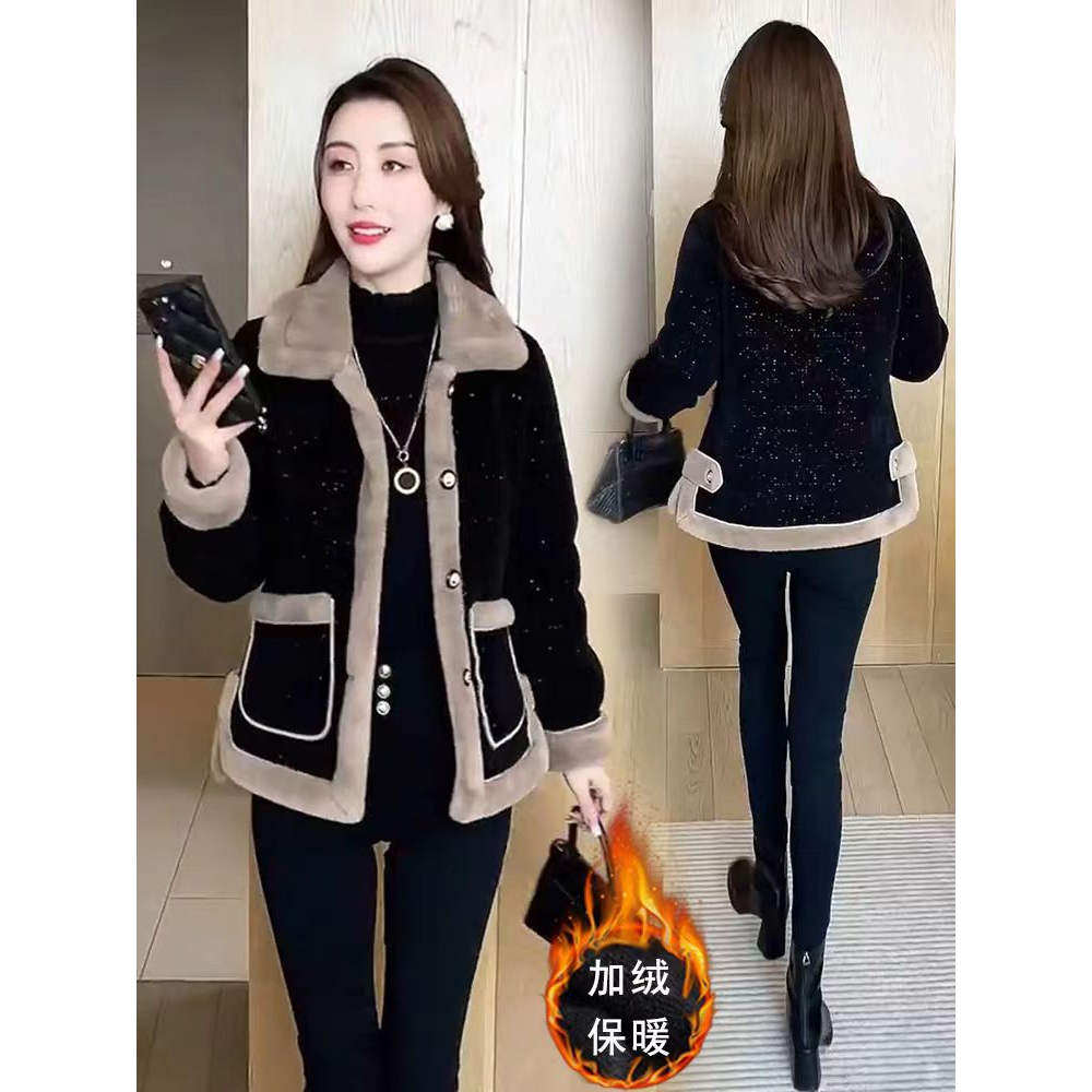 加绒加厚小香风短款外套2025冬季新款时尚洋气上衣,女装/女士精品,毛呢外套,淘宝优惠券,粉丝福利购,淘宝优惠卷