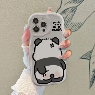 s24fe新款 抓屁股熊猫适用三星s24ultra手机壳硅胶s23fe a55a54a53a35全包a35a34防摔a25a24 s21 时尚 s22 个性