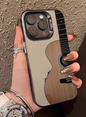 创意吉他造型适用三星s25ultra手机壳硅胶s24+/s23fe卡通s22/s21简约a56a55a54a53a52个性a17a16a15防摔a71