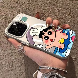 卡通洗澡小新适用三星s25fe手机壳硅胶s24ultra可爱s23 s21情侣s22简约a56a55a54高级感a17a16a15防摔a71a33