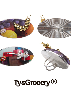 TysGrocery 26 布偶印花毛毛虫椭圆超大戒指