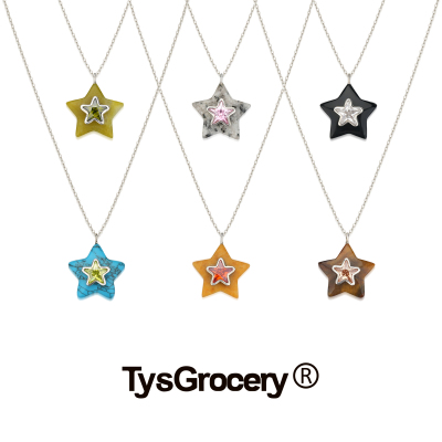 TysGrocery镶嵌宝石五角星项链