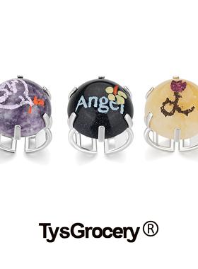 戒指TysGrocery纯银天然石手绘