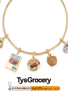 TysGrocery复古苹果矿石男女项链