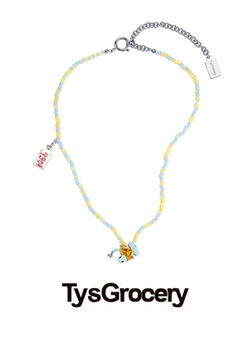 TysGrocery 23 Faux2 珐琅卡通蛇爱心宝石串珠项链