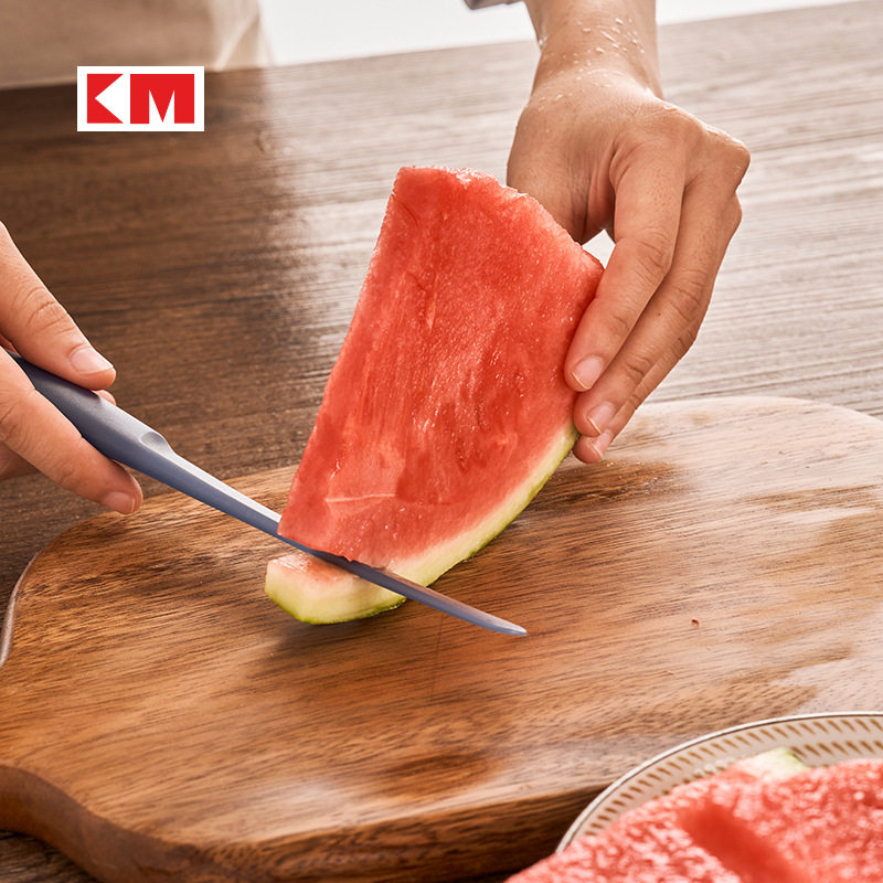 日本km西瓜刀去皮塑料水果分割儿童安全多功能塑料瓜果刀旅行水果