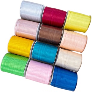 6mm缎带吊牌挂绳书签丝带气球扎带绑带手工DIY蝴蝶结装 饰彩带织带