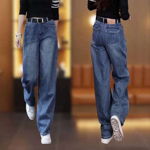 牛仔弯刀裤女2025新款春秋