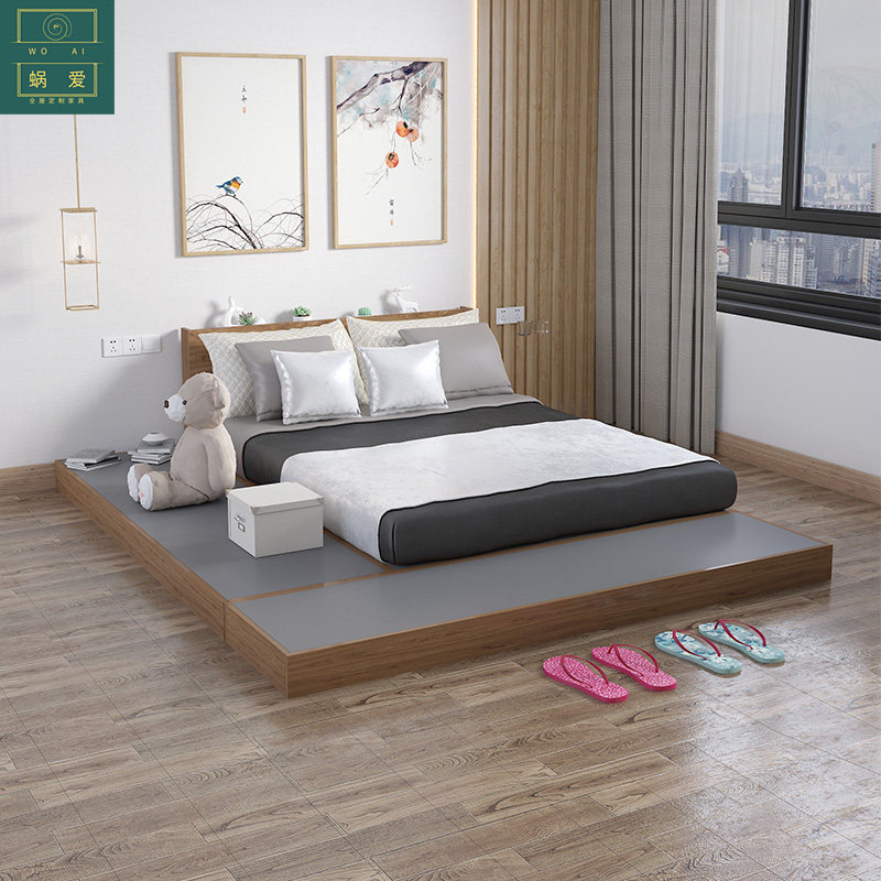 日式榻榻米矮床踏踏米低床小户型可定制卧室简约现代双人床多功能