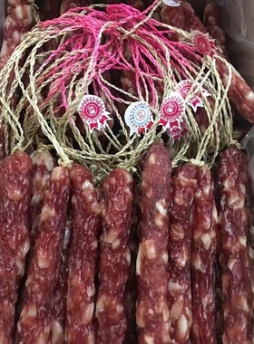 包邮整箱10斤装创格腊味加瘦散装有吊线腊肠一级7分瘦 广式腊肉味