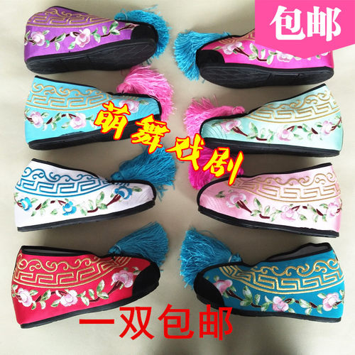 戏鞋花旦鞋彩鞋内增高绣花鞋女戏剧用品彩鞋古装小姐鞋戏曲彩鞋包 - 封面