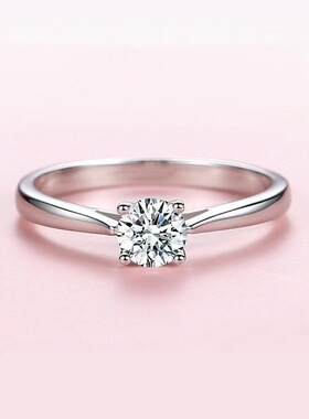 经典四爪一克拉戒指女时尚轻奢风