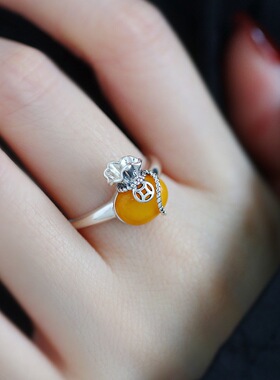 复古钱袋铜钱戒指百搭时尚高级感