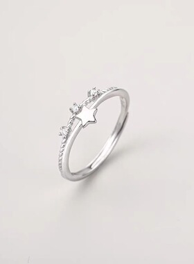 双层镶钻星星戒指女款小众设计