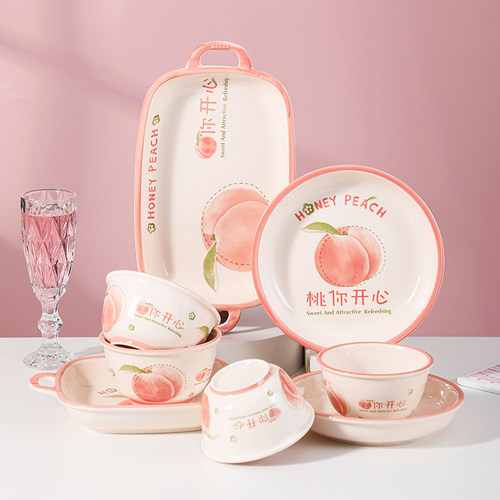 釉下彩陶瓷碗盘餐具套装