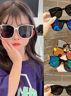 儿童太阳镜潮款男女童眼镜夏季遮阳拍照时尚墨镜演出大框防晒小孩