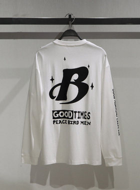 太平鸟男装秋新款宽松outlets店长袖T恤B1DCC3123-微瑕疵