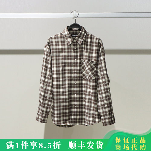 太平鸟男装国内代购外穿格子衬衫