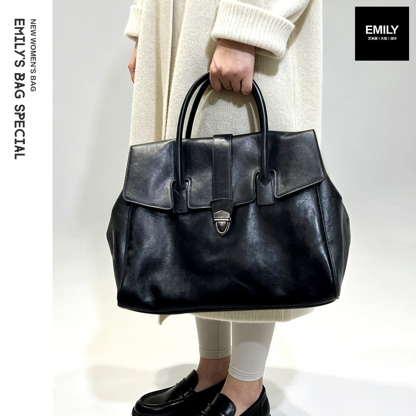 新款真皮植鞣牛皮女包复古休闲通勤大容量公文托特包手提单肩斜挎