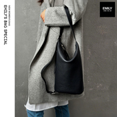 新款 真皮牛皮女两用大容量复古休闲通勤水桶包托特包手提单肩斜挎