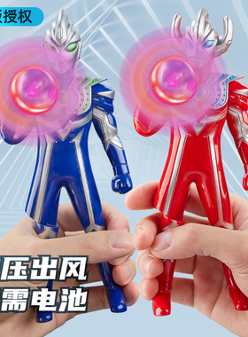 益智按压旋转百变超人迪迦赛罗捷德银河欧布可动手办模型摆件玩具