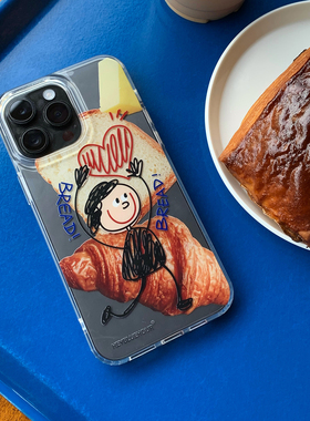 BlueHour原创面包脑袋 双层印花IMD小众创意透明手机壳 适用于iPhone17ProMax