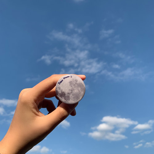 BlueHour原创今晚摘一颗月亮 创意dear moon月球滴胶气囊手机支架