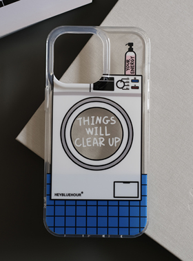 BlueHour原创神奇洗衣机 双层印花IMD磁吸手机壳小众创意透明壳 适用于iPhone16ProMax