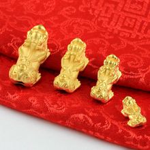 越南沙金貔貅手串配件 招财皮丘转运珠黄铜电镀饰品久不掉色