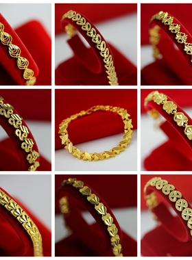 纯黄铜日韩风心形久不掉色手链