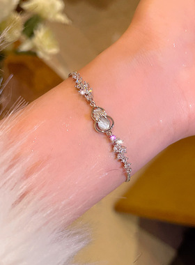 轻奢小众高级感猫眼石葫芦手链女ins潮时尚百搭气质精致锆石手环