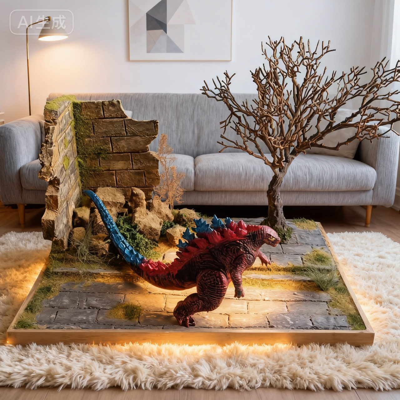 废墟系列手办车模兵人军模桌面地台装饰摆件仿真拍摄场景沙盘模型