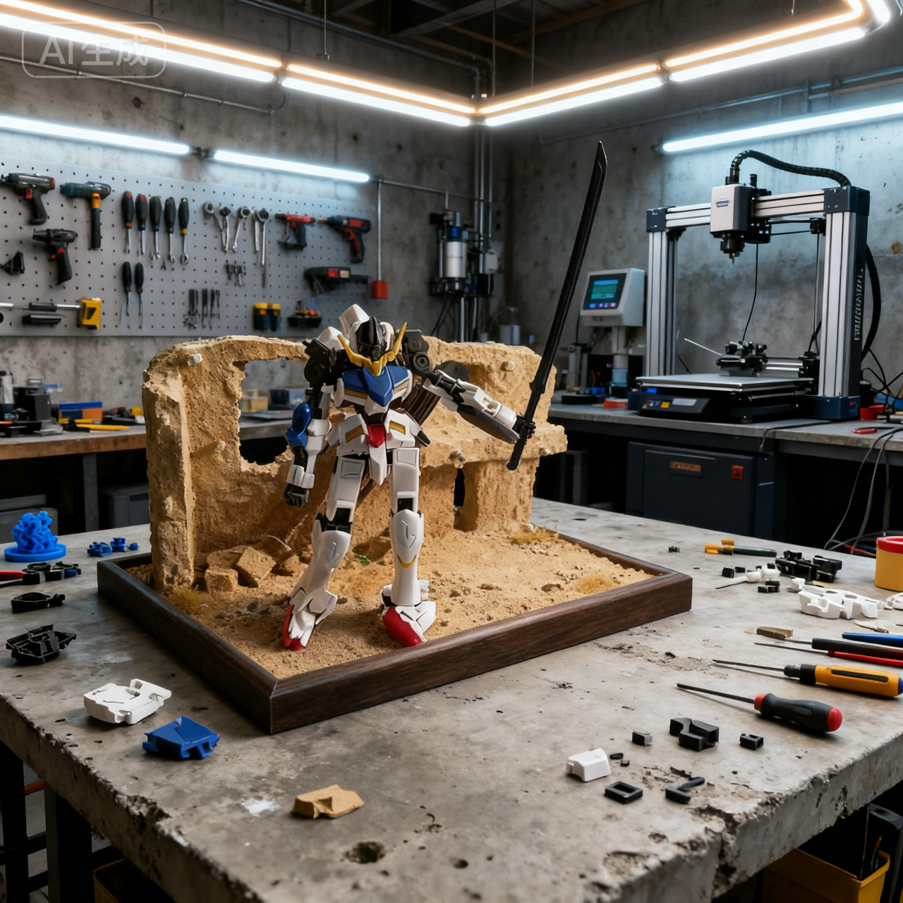 废墟系列手办车模兵人军模桌面地台装饰摆件仿真拍摄场景沙盘模型