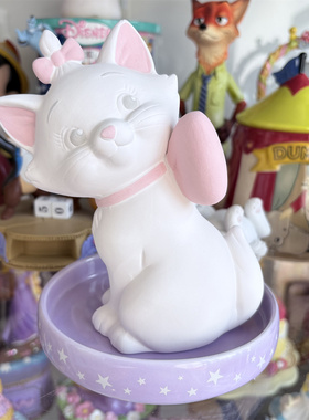 原d 敲可爱 卡通 白猫 玛丽猫陶瓷摆件 桌面加湿器