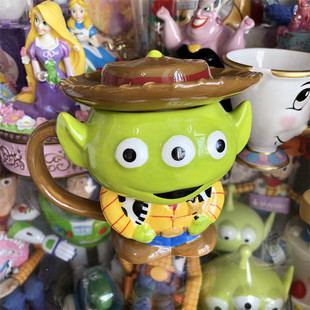 三眼仔陶瓷马克杯盖 胡迪装 立体咖啡杯水杯子 可爱卡通 日本