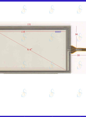 4.8寸插接触摸手写外屏幕玻璃048007 131*78 通用屏