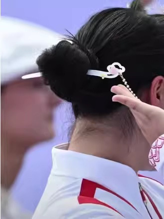 奥运冠军同款发簪新中式古风双面簪子简约流苏步摇汉服旗袍头饰女