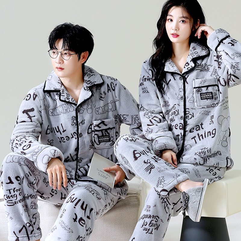 情侣睡衣女秋冬季加厚套装家居服男保暖长袖春秋珊瑚绒法兰绒外穿,女士内衣/男士内衣/家居服,睡衣/家居服套装,淘宝优惠券,粉丝福利购,淘宝优惠卷