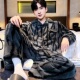 睡衣男秋冬季 法兰绒 春秋大码 加厚珊瑚绒套装 可外穿家居服保暖长袖