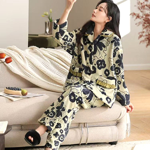 睡衣女士套装家居服套装保暖加绒加厚法兰绒珊瑚绒秋冬爆款可外穿