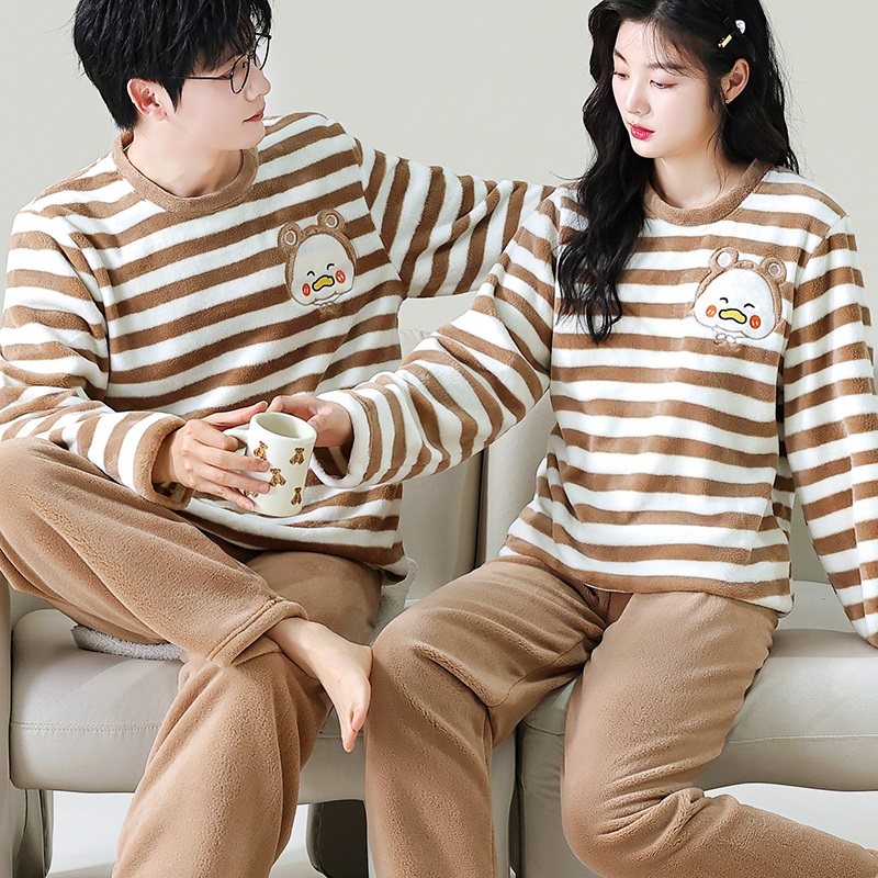 情侣睡衣女秋冬季加厚套装家居服男保暖长袖春秋珊瑚绒法兰绒外穿,女士内衣/男士内衣/家居服,睡衣/家居服套装,淘宝优惠券,粉丝福利购,淘宝优惠卷