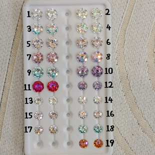 镀膜手捧花锆石6/8mm大小超闪耳骨钉耳蜗钉耳钉医用钛钢螺丝拧口