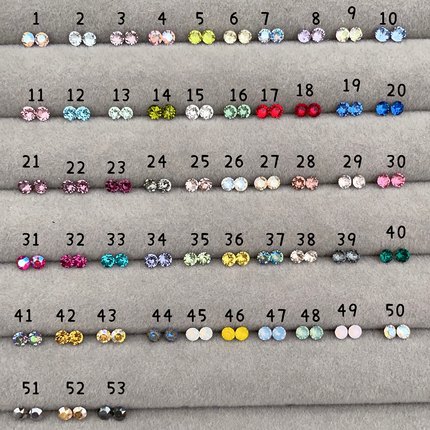 奥地利进口3mm耳蜗钉超闪彩色华子耳钉女螺丝拧扣钻316L钢耳骨钉